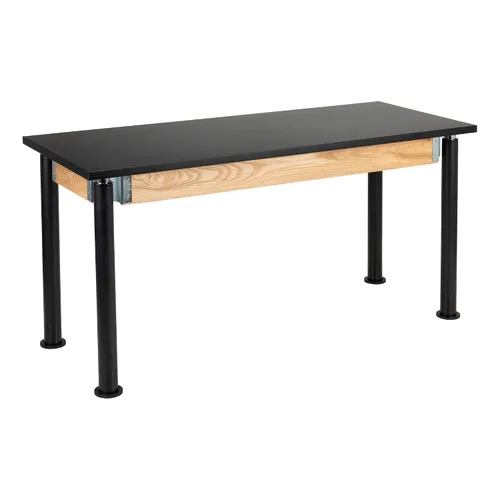 Vista 10 de Learniture Mesa de laboratorio escolar de ciencia resistente con parte superior resistente a productos químicos, mesa de ciencia de altura ajustable