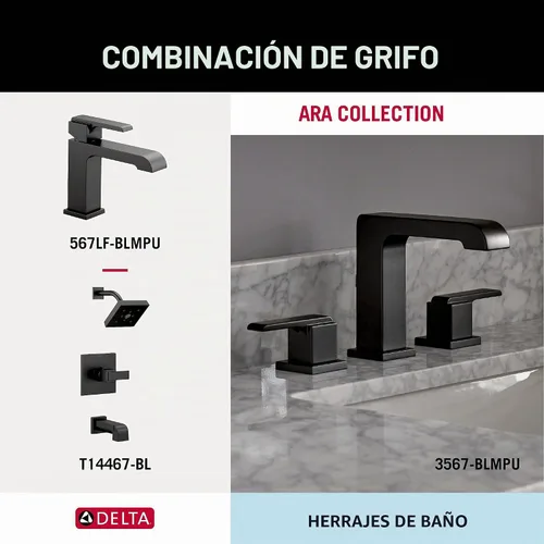 Vista 5 de [Usado] Delta Gancho individual para toallas para baño o cocina Negro mate Ara Accessories