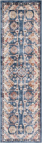Vista 3 de SAFAVIEH Bijar Collection BIJ653B - Alfombra tradicional oriental, envejecida, no desprende pelusa, 2 pies 3 pulgadas x 10 pies, color azul
