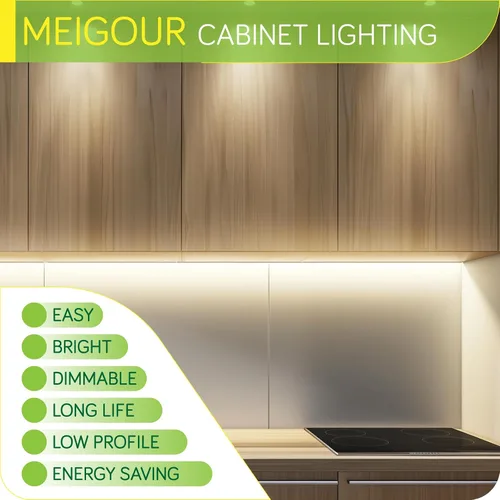 Vista 2 de Barra de luz LED para debajo del gabinete, luz de barra única de 12 pulgadas para iluminación de gabinete de cocina, interruptor de atenuación