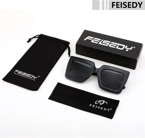 Vista 7 de FEISEDY Gafas de sol cuadradas de gran tamaño para mujer, de lujo, grandes, protección UV400, B2380