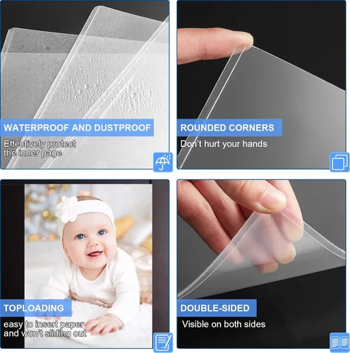 Vista 4 de Sherr 1 protector rígido de impresión para papel de póster de 18 x 24 pulgadas, protectores de páginas, fundas de plástico para póster, soporte