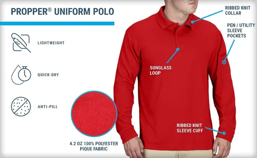 Vista 4 de Propper Polo de manga larga para hombre