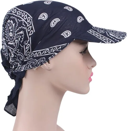 Vista 3 de Gorras de quimioterapia contra el cáncer, bufandas para mujeres, pérdida de cabello, sombrero de moda holgado con visera de ala para niñas