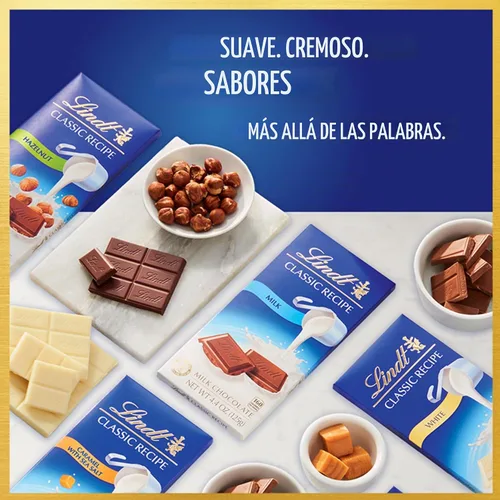 Vista 5 de Lindt CLASSIC RECETE Barra de caramelo de chocolate con leche de avellana, 4.4 onzas, paquete de 12