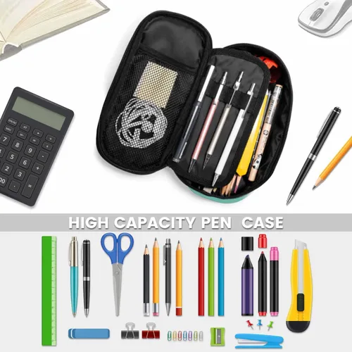 Vista 4 de Estuche organizador de lápices de alpaca, diseño de llama, hojas de animales, caja de papelería, caja de maquillaje, suministros escolares