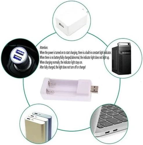 Vista 7 de SaiDian 2 unids AA AAA cargador de batería USB rápido 2ranuras cargador para 1.2 V batería recargable