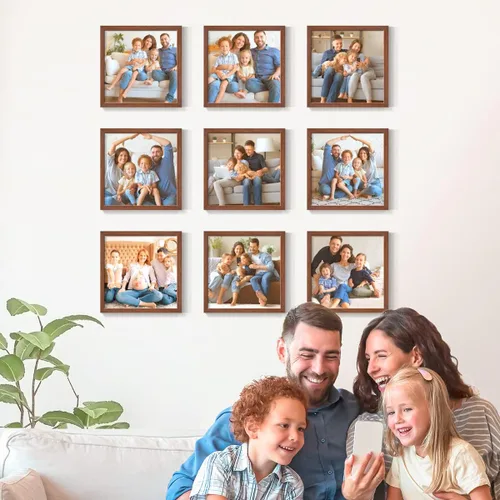 Vista 43 de Renditions Gallery Impresiones fotográficas personalizadas de 8 x 8 con marcos de fotos de madera real. Crea collage de fotos personalizado con Azul