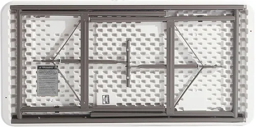 Vista 4 de Alera Mesa plegable rectangular de resina, borde cuadrado, 72 pulgadas de ancho x 30 pulgadas de profundidad x 29 horas, platino