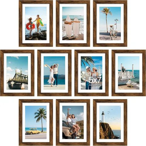 Vista 47 de decorUhome Paquete de 10 marcos de fotos de 4 x 6 pulgadas, decoración de Dorado