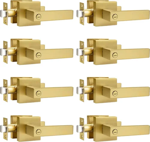 Vista 6 de Probrico Palanca de Puerta de Cama y Baño Negro Mate Servicio Pesado Manija de Puerta de Privacidad, Cerradura de Puerta Sin Llave Interior Baño