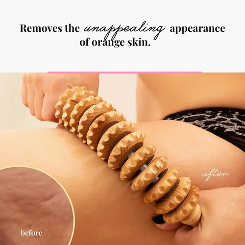 Vista 7 de Tuuli Accesorios - Rodillo de masaje de madera Flexi, rodillo corporal multifuncional para celulitis, tensión muscular y apoyo a la salud