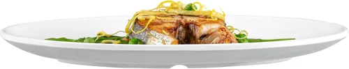 Vista 11 de Restaurantware Voga - Platos llanos de 10 x 7.1 pulgadas, 10 platos ovalados pequeños, resistentes a roturas, aptos para lavavajillas, platos