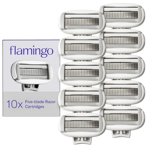 Vista 8 de Flamingo Cartuchos de repuesto originales para mujer, 6 unidades, maquinillas de afeitar de 5 hojas para mujer