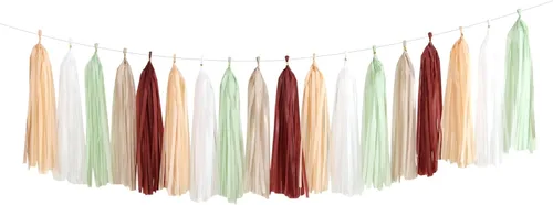 Vista 8 de Guirnalda de borlas para decoración de fiesta de Halloween en negro, blanco y naranja - 15 piezas Suministros de graduación 2025, borlas para Negro