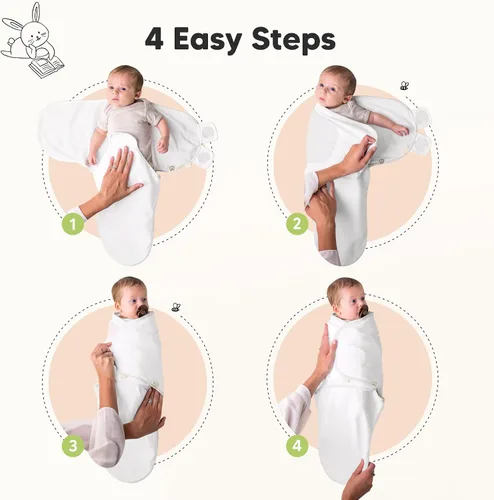 Vista 3 de Paquete de 5 sacos de dormir orgánicos para bebés y niños y niñas, sacos de dormir orgánicos (nube), paños para eructos (paisaje gris)