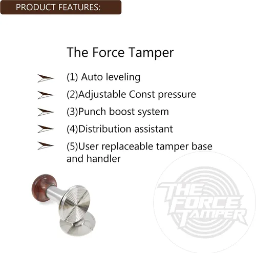 Vista 7 de The Force Tamper – Tamper de café de impacto automático – presión de contorno ajustable y juego de gofres de autolelación
