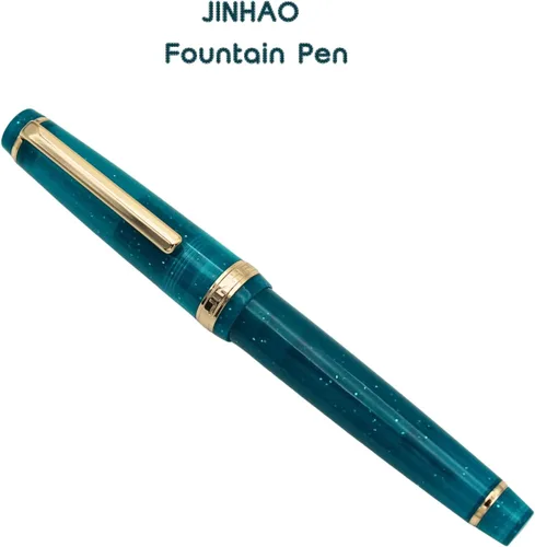 Vista 63 de 82 Pluma estilográfica - Barril de material acrílico, plumín extrafino de iridio con convertidor de tinta, pluma de escritura suave, diseño clásico