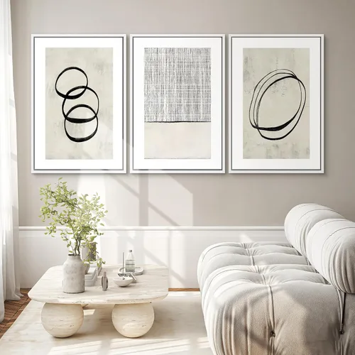 Vista 72 de SIGNWIN Lienzo enmarcado para pared, juego de arte neutro de bosque brumoso, ilustraciones en tono tierra, arte moderno, decorativo, bohemio