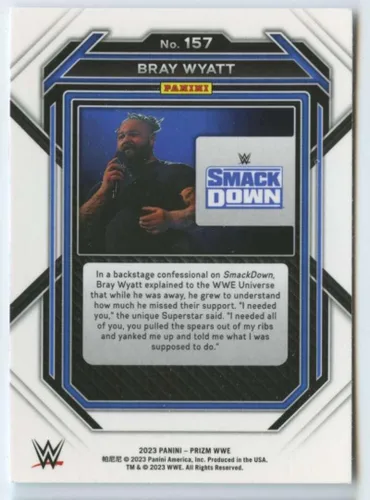 Vista 2 de Panini Prizm Wrestling #157 Bray Wyatt SmackDown - Tarjeta comercial oficial de WWE NXT 2023