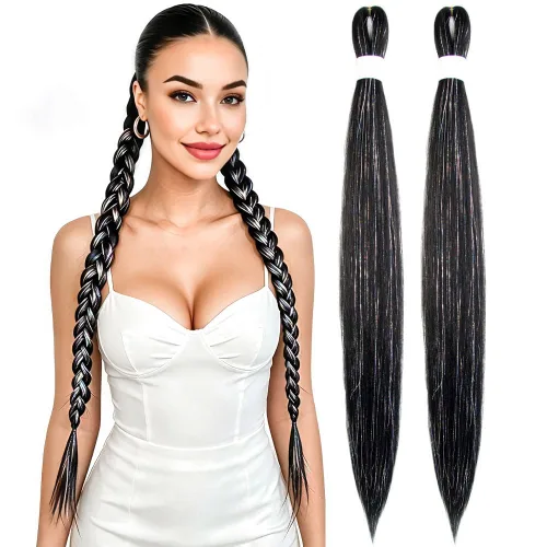 Vista 55 de Cabello trenzado burdeos, 10 pulgadas, 4 paquetes Cabello preestirado, trenzas de ganchillo cortas y rectas, textura Yaki, fibra sintética