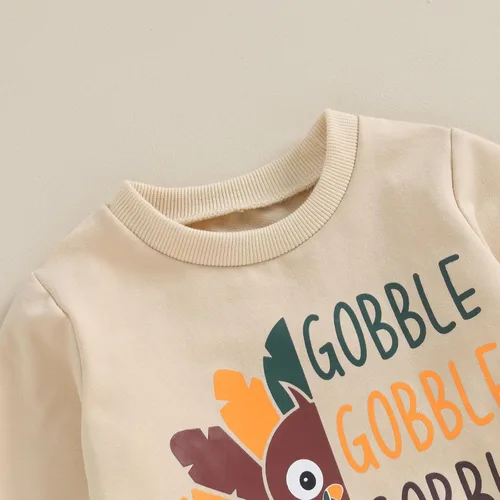 Vista 4 de Ropa de otoño e invierno para bebés y niños pequeños, sudadera con cuello redondo, sudadera con cuello redondo y pantalón largo, 2 piezas