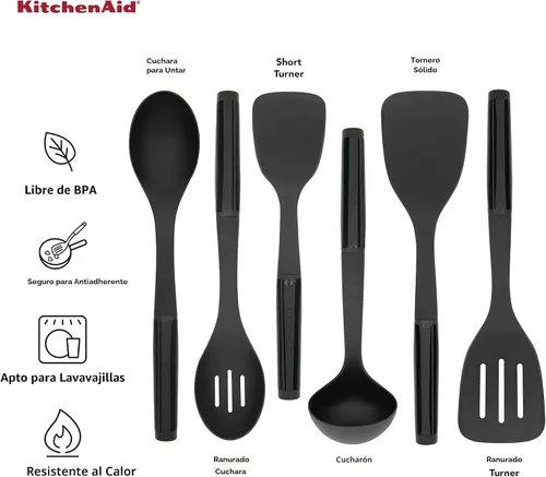 Vista 3 de KitchenAid Juego de herramientas universal, 6 piezas, negro