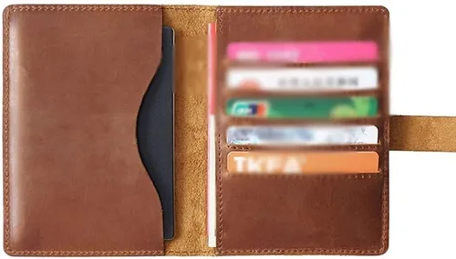 Vista 5 de CZDYUF - Cartera para hombre, soporte para pasaporte para hombre, gran capacidad, tarjetero para pasaporte, monedero