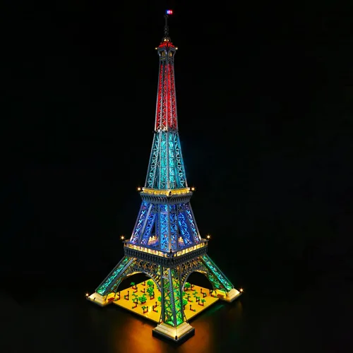 Vista 4 de VONADO Kit de luz LED para juego de torre Eiffel Lego 10307 (sin modelo), kit de iluminación Buliding compatible con juguetes de construcción Lego