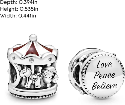 Vista 5 de PANDORA Jewelry Christmas Carousel Cubic Zirconia Charm in Sterling Silver
