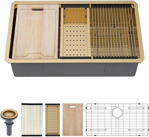 Vista 51 de Kichae Fregadero de Barra Bajo Montaje - Fregadero de Barra de Preparación de 12 x 15 Pulgadas de Acero Inoxidable Calibre 16 Fregadero de Cocina
