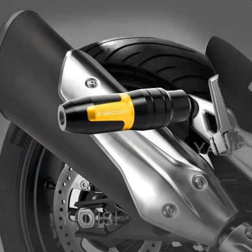 Vista 9 de Para Kawasaki Z900 Z 900 2017 2018 2019 motocicleta CNC aluminio Marcos Crash Pads escape deslizadores protector de choque con logo Titanio