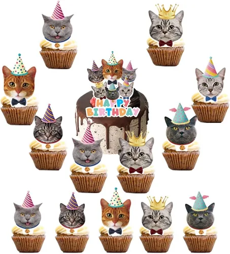 Vista 11 de 48 piezas de suministros de fiesta de cumpleaños boho, decoración de cupcakes boho para fiesta de cumpleaños, suministros de decoración de pasteles