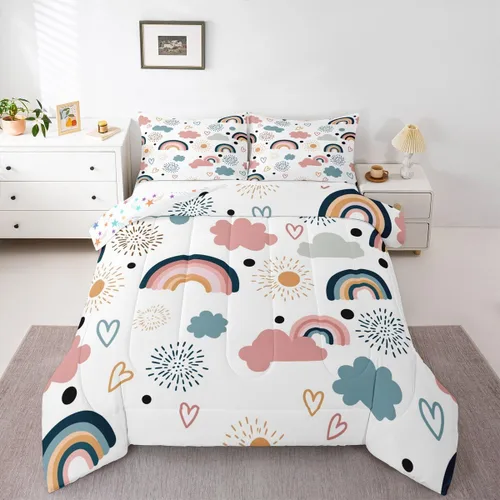 Vista 10 de Feelyou Juego de edredón de animales de la selva para todas las estaciones, juego de ropa de cama con 1 funda de almohada de microfibra de elefante
