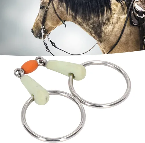 Vista 5 de Pilipane Broca ovalada de acero inoxidable, multiuso para aro, entrenamiento al aire libre, suelta para aro, caballo para aro de boca articulada
