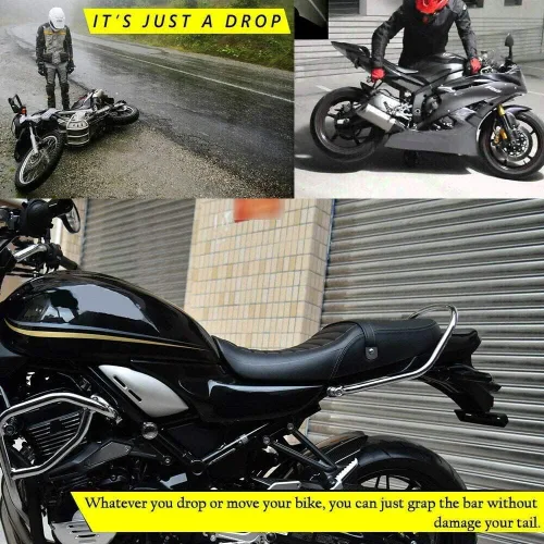Vista 2 de Motocicleta grande de acero trasero asiento pillion barra de agarre manual carril mango cola para Ka.wasaki Z900RS Z900 RS 2018 2019 2020 2021 2022