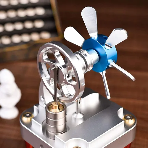 Vista 5 de Sunnytech Aire caliente Stirling Motor Modelo Ciencia Física Juguete Home Office Escritorio Decoración Kit M16-CF