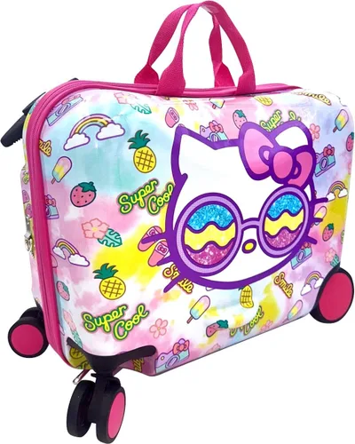 Vista 4 de Fast Forward Maleta de 18 "para niñosequipaje de mano con ruedas para niños pequeños de remolque, Varios colores, Hello Kitty