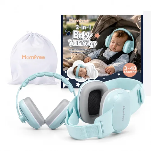 Vista 10 de Orejeras 2 en 1 para bebés, protección auditiva para bebés y niños Rosa panda