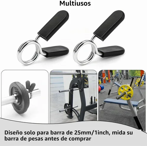 Vista 4 de AccEncyc Collares de clip de resorte de 1 pulgada, abrazaderas olímpicas para mancuernas, clips de barra de pesas para levantamiento de pesas