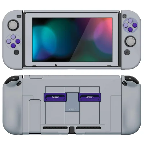 Vista 70 de PlayVital AlterGrips Ergonomic Grips Cover for Nintendo Switch, [2 Design] Interchangeable Comfort Dockable Protective Case with Screen Protector &