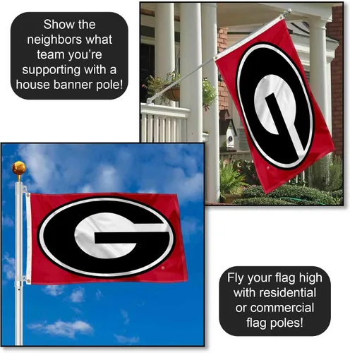 Vista 3 de College Flags & Banners Co. Bandera grande de la universidad de Georgia Bulldogs Dawgs University