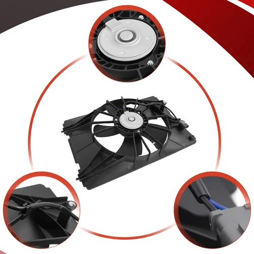 Vista 4 de PartsFlow Asamblea del ventilador de refrigeración del radiador lado izquierdo del conductor para 2006 2007 2008 Honda Ridgeline 620-273