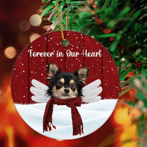 Vista 18 de Forever in Our Heart Ornaments Funny Pet Dogo Argentino with Angel Wings Ornament Christmas Tree Decoration Pet Loss Gifts Pet Memorial Gifts