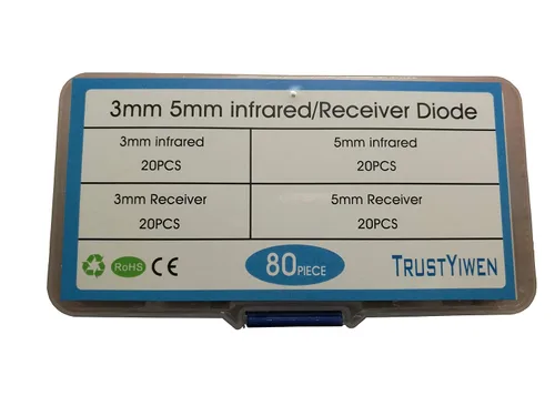 Vista 2 de Nuevo 80pcs 0.118 in 0.197 in 940nm receptor/infrarrojo LED emisor diodo IR electrónica componentes diodos luz incluyen caja FBA