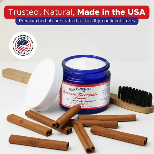 Vista 10 de Dale Audrey Pasta dental mineralizante ayurvédica, sabor a canela orgánica para blanquear los dientes y respirar fresco, pasta de dientes vegana