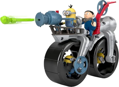 Vista 7 de Fisher-Price Imaginext Minions Gru's Rocket Bike, figura de personaje y juguete de empuje para niños preescolares de 3 a 8 años