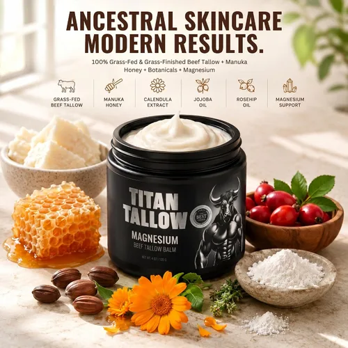 Vista 2 de Bálsamo para rostro y cuerpo con magnesio – Hidratante de sarga de res alimentado con pasto, con miel de manuka, aceite de jojoba, aceite de rosa