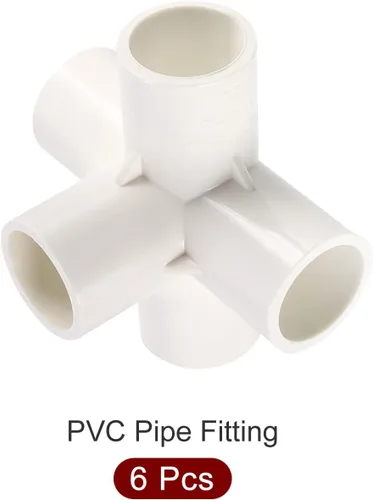 Vista 7 de METALLIXITY Tee - Instalación de tubería de PVC (1/2 pulgada), 6 piezas, accesorios de tubería de PVC de 5 vías, conector de muebles