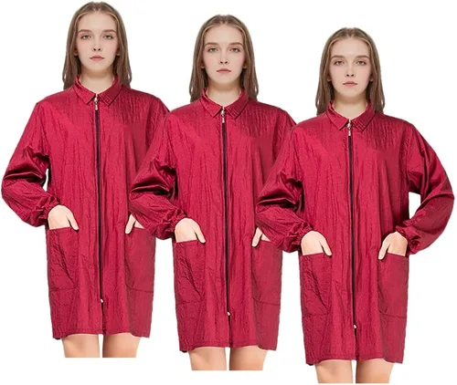 Vista 7 de TOPTIE Ropa de trabajo de manga larga para estilista de peluquería, peluquería de peluquería para peluquería para peluquería para peluquería